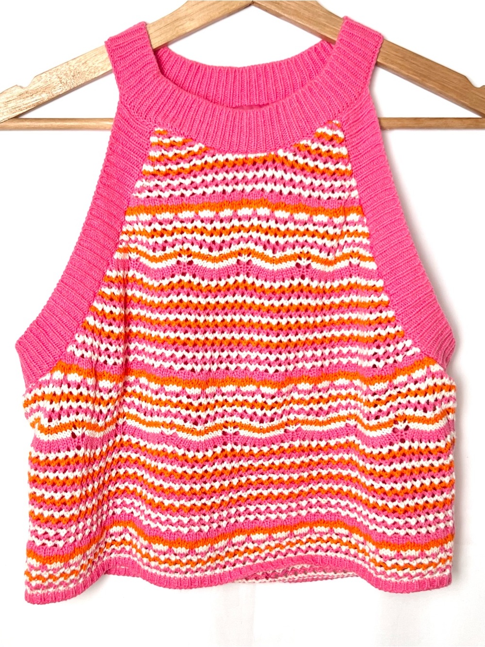 Haute Hippie Pink Multi-Stripe Knit Tank